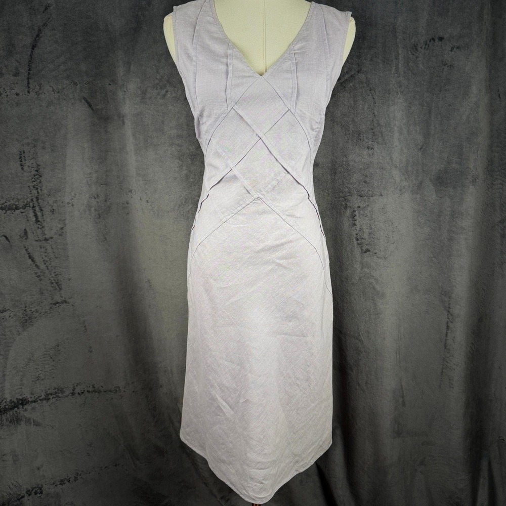 Fenn Wright Manson Linen Sheath Dress Minimalist‎ Quiet Luxury Tailored XS S